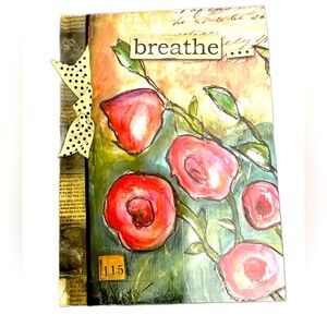 3/$15 NEW C.R. Gibson Breathe Floral Art Journal Pink&Green Design Polka Dot Bow